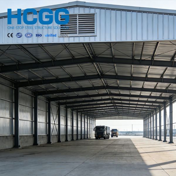 Prefabricated Steel Structure Warehouse Metal Storage Shed Steel Building H Beam Frame Structure Construction
