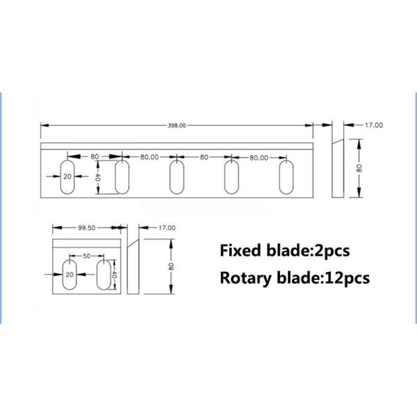 High Speed Steel Sharpen Shredder Blades For Plastic Granulator Machine 46mm
