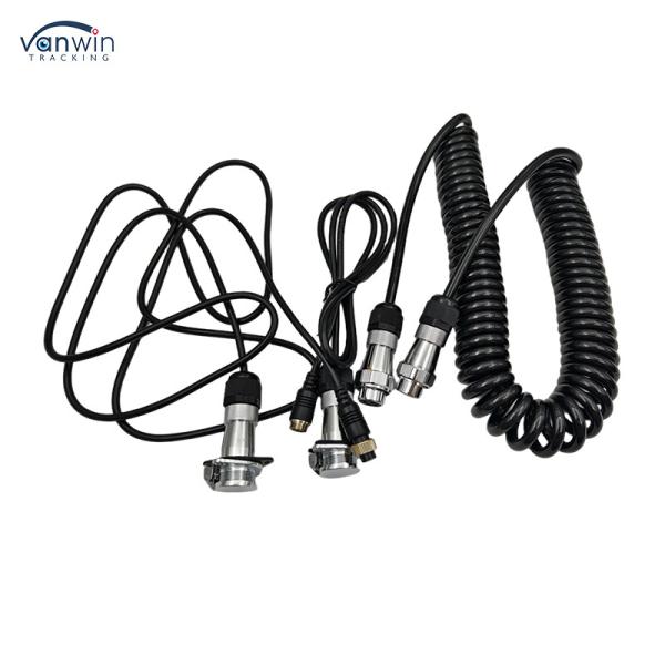 4 Pin Female to Plug Custom Spring Wire waterproof trailer cable camera for Truck Forklift