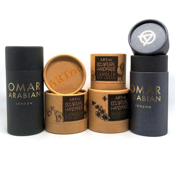 Printed Cosmetic Paper Tube Packaging Satin Inserted Velvet card Inserted