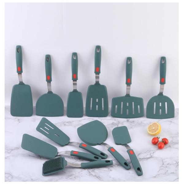 11 шт Силиконовый шпатула Тернер Силиконовый кухонный инвентарь Кухонные приборы набор Кухонный кухонный инструмент Шпатулы для блинчиков яйца рыбы
