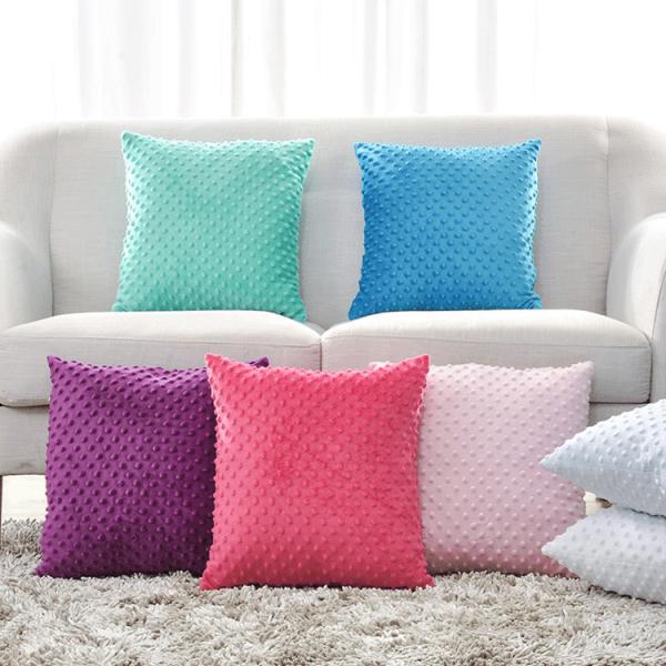 Cozy Square Throw Pillow Covers 18x18 Minky Bubble Couch Pillow Covers