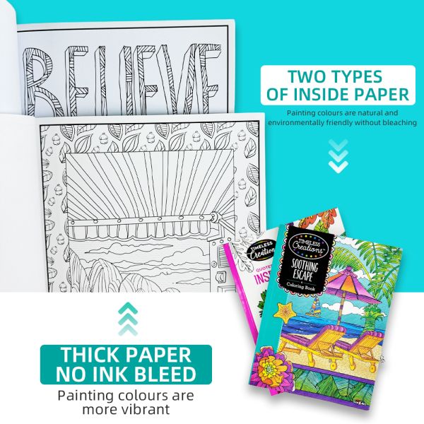OEM Customizable Coloring Book Perfect Binding Pattern Coloring Books For Kid / Adult