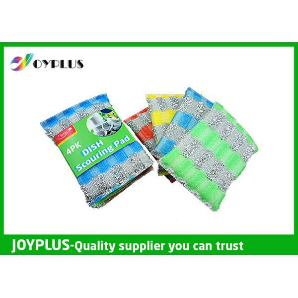 Durable Non Abrasive Scouring Pad , Dish Cleaning Scrubber Nylon / Sponge Material
