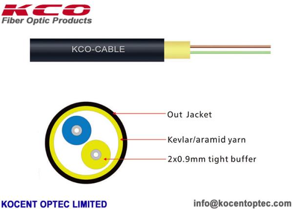 2 Fiber 4 Core Optical Fiber Cable FTTA 4.8mm Indoor Outdoor Field TPU LSZH Non Armored