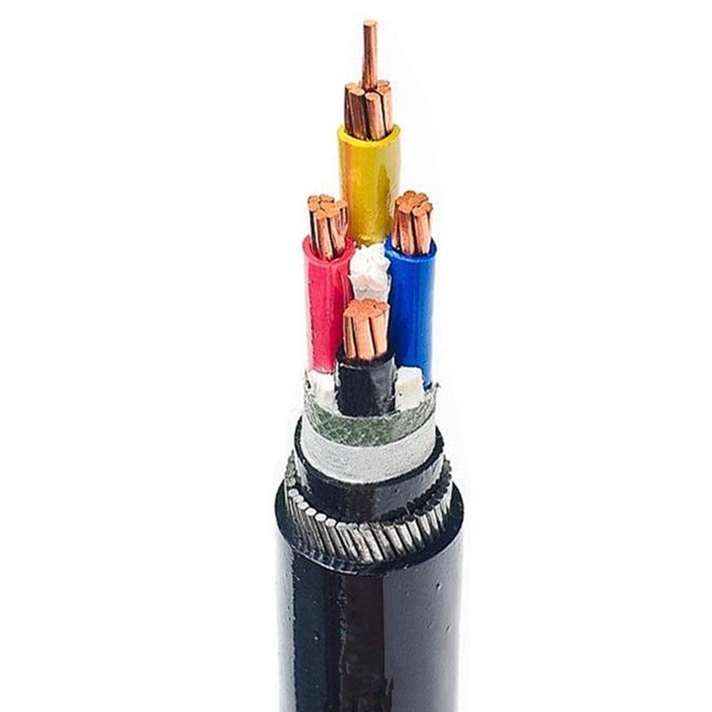 Copper 4 Core XLPE Flame Retardant Steel Wire Armoured Low Voltage Power Cable 600V Size 185-35MM2