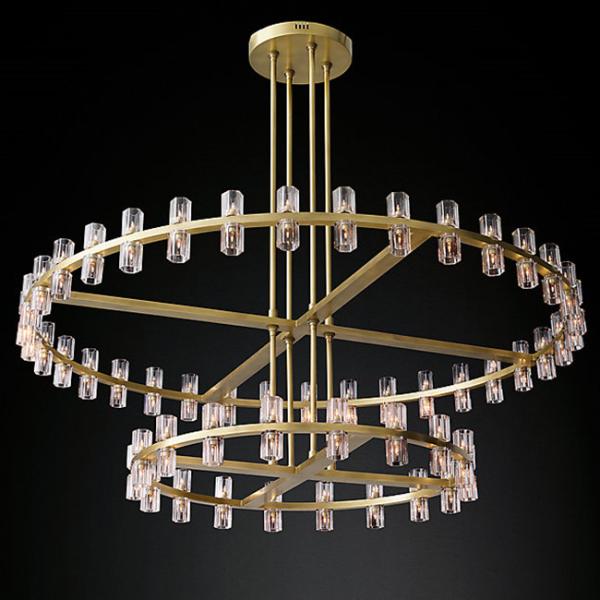 Led Crystal Luxury Chandelier American Minimalist Villa Hotel Soft Decoration Light