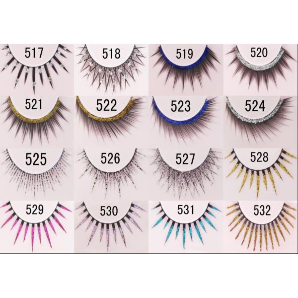 Waterproof Natural Crystal False Eyelashes Reusable , Carnival False Eyelashes