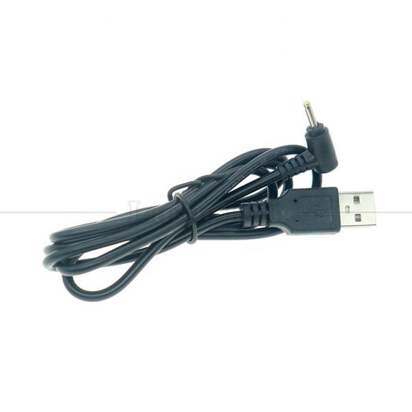 90 degrés angle droit Noir Blanc 24AWG 2A Courant de charge 1m USB à 2,5x0,7mm câble de chargeur CC