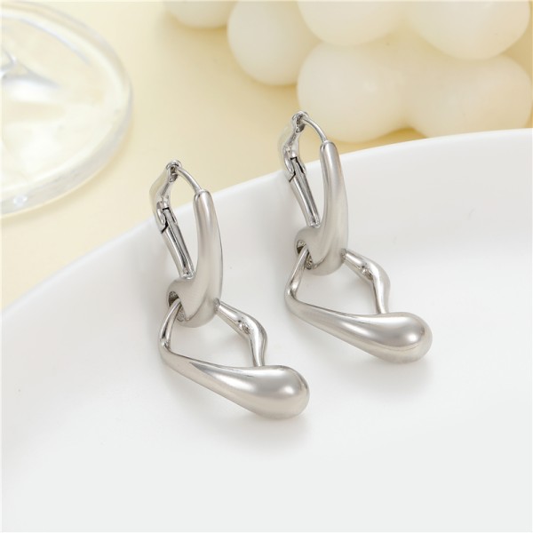 Factory Jewelry Wholesale Simple Design Twist Shape Earrings 14K Gold Plated Thick Huggie Hoop Earrings