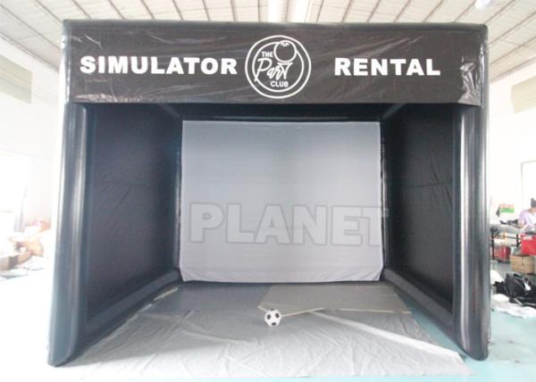 Barraca feita sob encomenda de Logo Inflatable Screen Golf Simulator do preto exterior do esporte interno