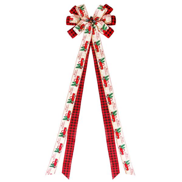 Arcos de veludo com fio vermelho para decoração de Natal Arcos de fita com fio quente Amostra grátis