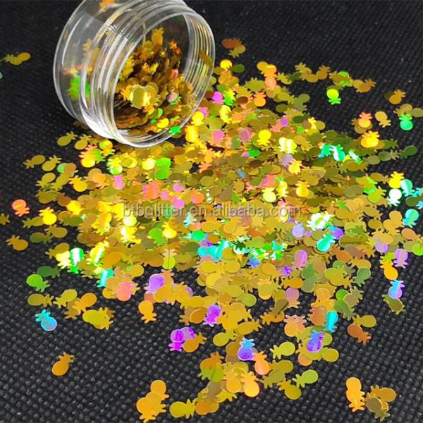 1kg Pineapple Ananas Glitter Shapes for Weddings and Home Decor Crafts Economical OEM Bulk Application