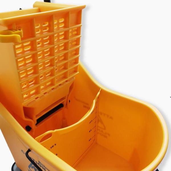 Mobile Heavy Duty Buckets And Pails Commercial Mop And Bucket Set 33 Litre Wringer Steel Handle