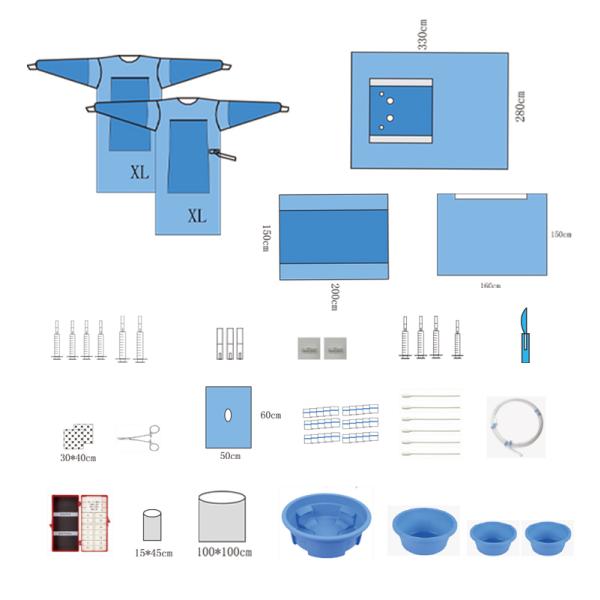 Medical Materials Universal Disposable Sterile Angiography Operation Drape Pack