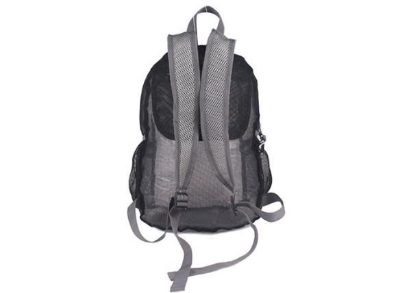 Collapsible Light Blue Mesh Backpack Polyester Rucksack For Hiking