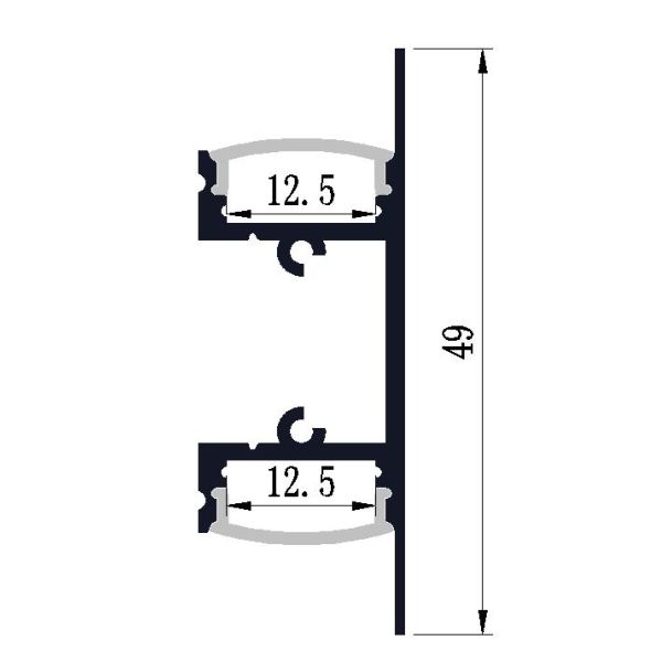 Custom LED Aluminum Profile with 6063 T3-T8 Aluminum Alloy Anodized Finish and Customized Length