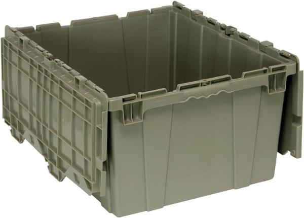 Round Trip Totes, Attached Lid Containers Plastic Storage Tote Box For Distribution And StorageCrates Plastic Round Trip Tote Box Attached Lid Plastic Storage Container for Sale