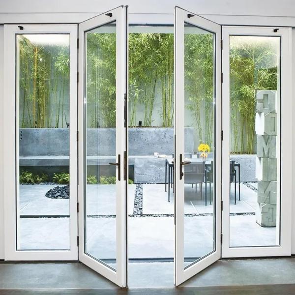 Office Toughened Glass Sliding Door Window Sound Insulation Customized Size Swinging Sliding Glass Doors Fine Polished Edge