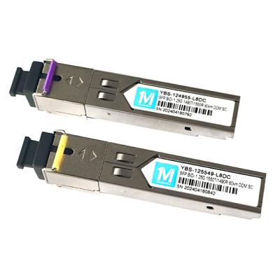 SMF Fiber Type 1.25G BIDI 80km 1490nm/1550nm SC Connector DDM WDM Simplex Optical Module Transceiver SFP Module for FTTX