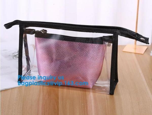 Travel Toiletry Bag Makeup Pouch Durable Carry-On Clear Zipper Small Cosmetics bag Simple Zipper Cosmetic Travel Bag