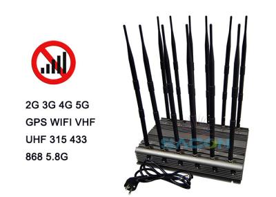 Controle remoto infravermelho Bloqueador de interferência de sinal 5G 80w Potente 12 antenas 2G 3G 4G