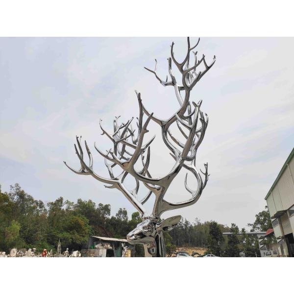 Large Metal Garden Sculpture , Outdoor Modern Sculpture Stainless Steel