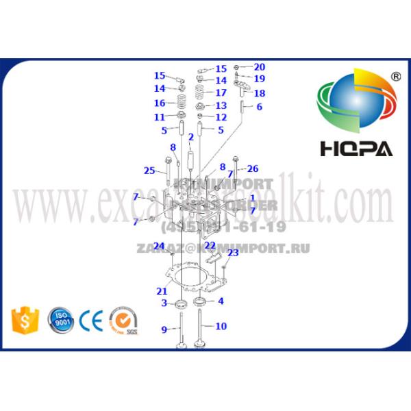 6151-11-1102 Excavator Solenoid Valve Cylinder Head For 6D125 Loader PC400-5