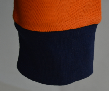 65% Polyester 35% Cotton Mens Work Polo Shirts / Long Sleeve Workwear Orange