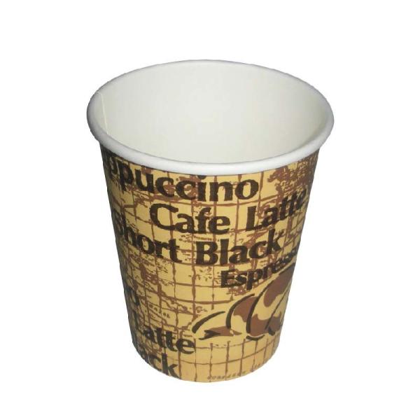 8 Oz Single Wall Takeaway Paper Coffee Cups PE Coated Offset Printing
