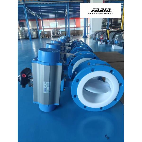 Pneumatic Fluorine Lined Flange Butterfly Valve Economical and efficient