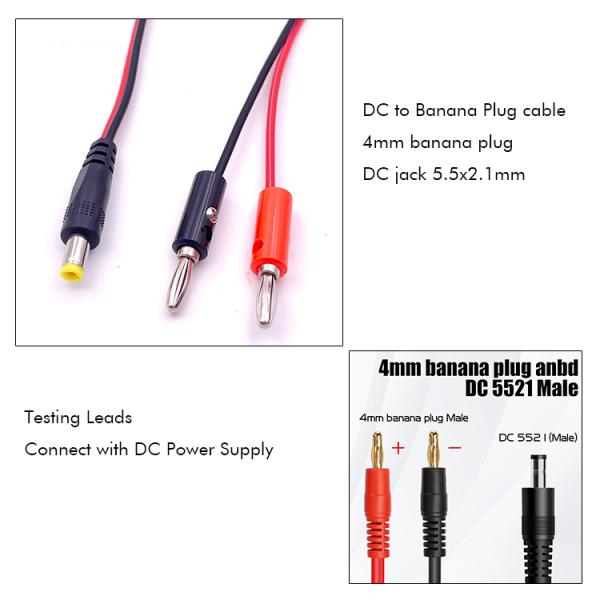12v DC 5,5 mm x 2,1 mm Cable de prise de banane de 4 mm