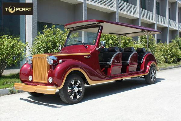 Luxury CE approved electric vintage car 12 seater golf cart in Roof with Jumper Seat