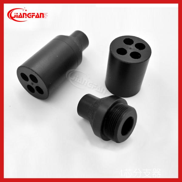 Stainless Steel Fiber Optic Fan Out Kit 2 / 4 / 6 / 8 / 12core Bundle Splitter POM Black