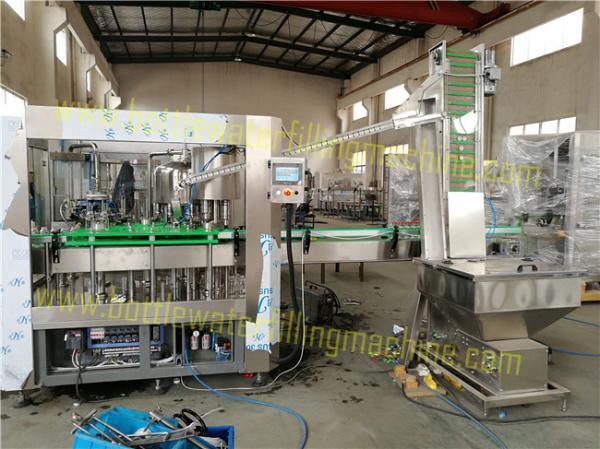 Crown Cap Glass Bottle Tea / Juice Filling Machine Mitsubishi PLC Control