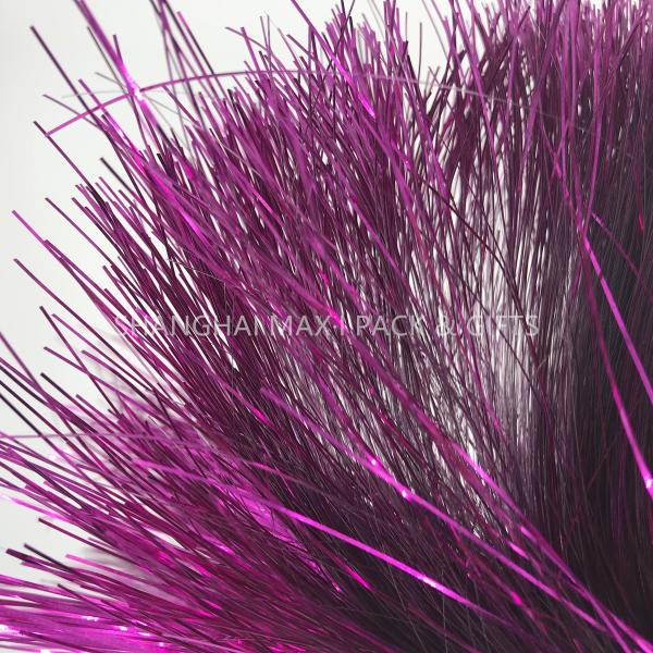 Brown Colored Plastic Shredded Tissue Paper For Gift Baskets PE Metallic Decoration