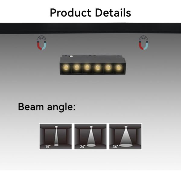 DC48V 24W 24 Heads Magnetic Track Light Ceiling Anti Glare Magnetic Track System