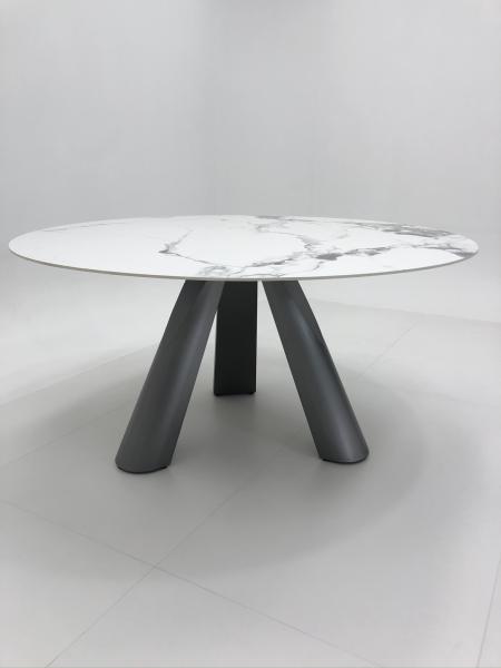 Modern Luxury Metal Round Dining Table Italian Ceramic Marble Dining Table With Chairs