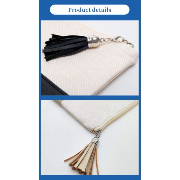 Custom Linen Sublimation PU Leather Cosmetic Bag for Women Personalized Logo Daily Travel Novelty Gift
