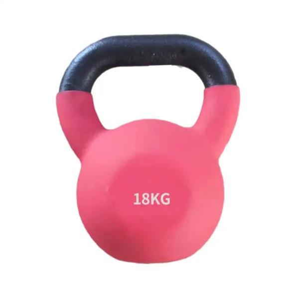 Colorful Cast Iron Kettlebell Neoprene Dipping for Custom Logo Gym Equipment in Purple