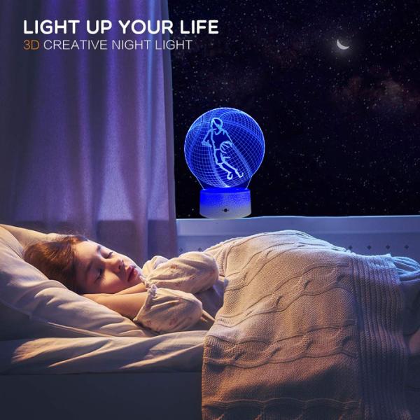 Basketball Design 3D Night Light Table Lamp USB Charge Lighting Bedroom Use