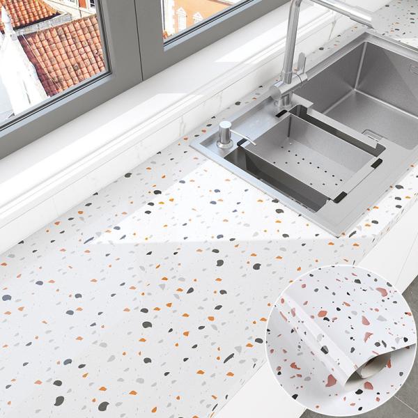120cm Wide Countertop Wallpaper Waterproof Marble Removable Wallpaper