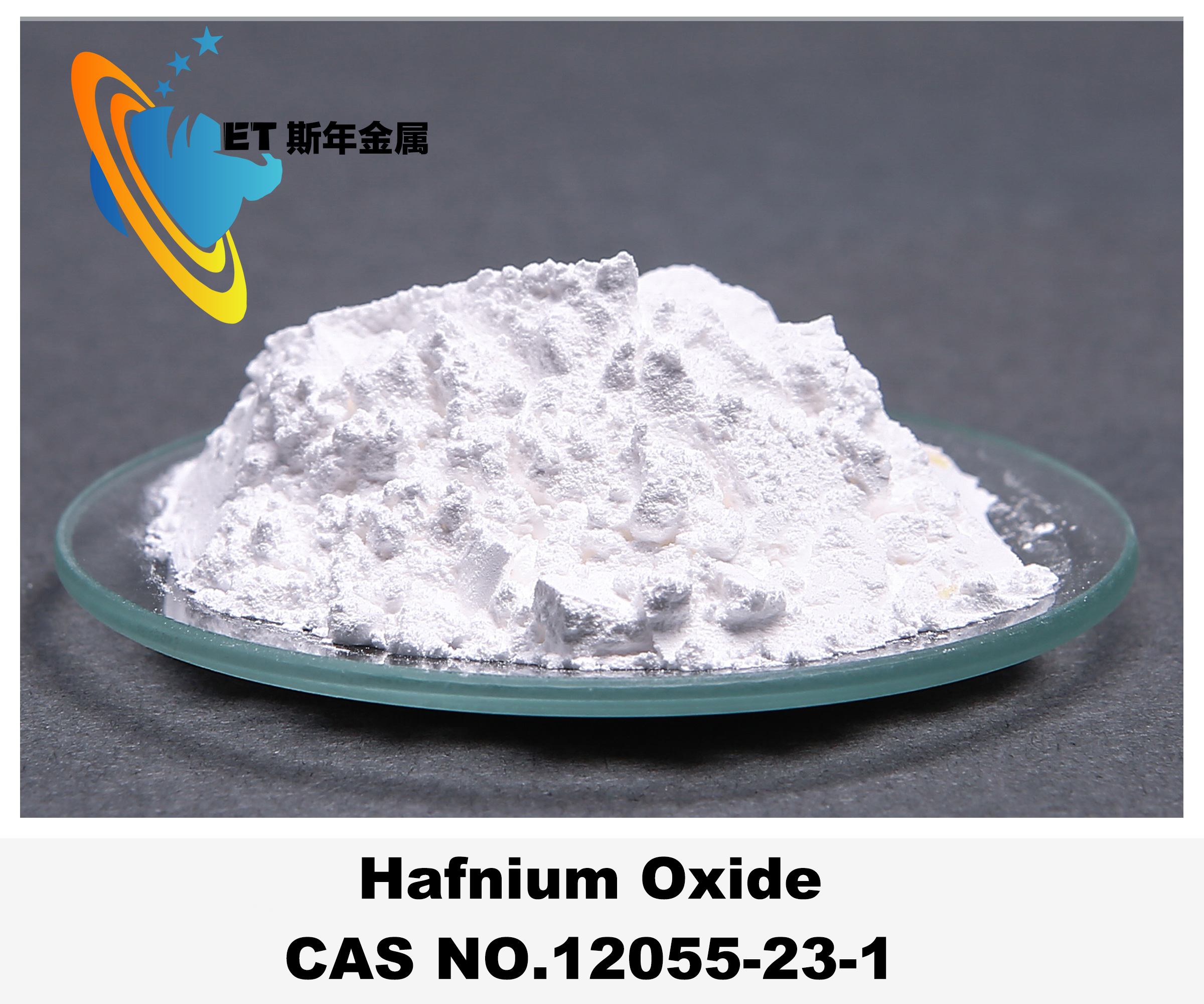Purity 99.99 Hafnium Oxide HfO2 Silver Powder High K Dielectrics For Chips Optical Coatings