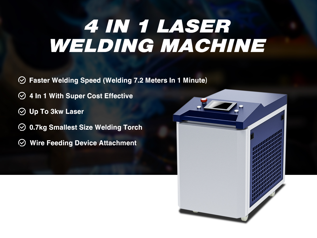 Multipurpose 6000W Portable Laser Welder 4 in 1 - Welding Cutting Cleaning Seam Cleaner Built-in Water Cooling