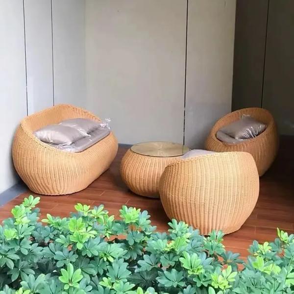 Brown Outdoor Patio Couch Waterproof Garden Furniture Corner Sofa