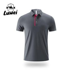 Homens Polo Sport T-Shirt Logotipo bordado Manga curta de negócios