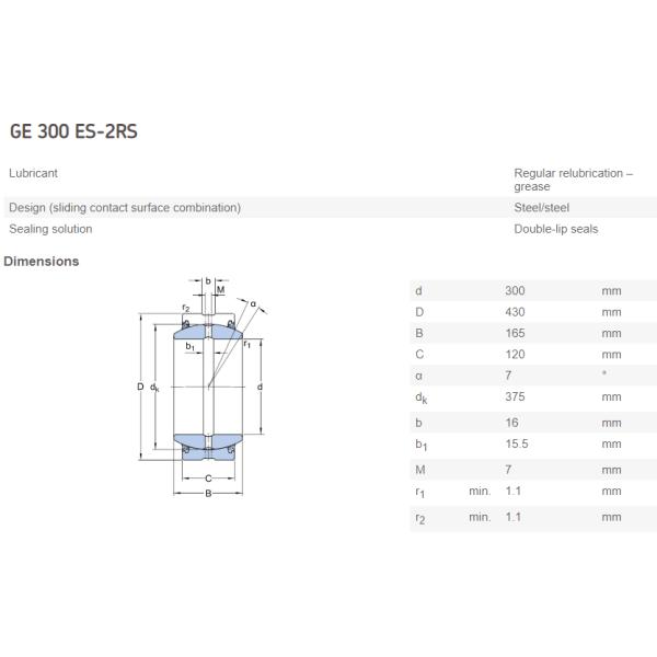 Радиальный ИД 300мм ОД 430мм подшипника ГЭ 300 ЭС-2РС сферически простого & подшипника конца прута