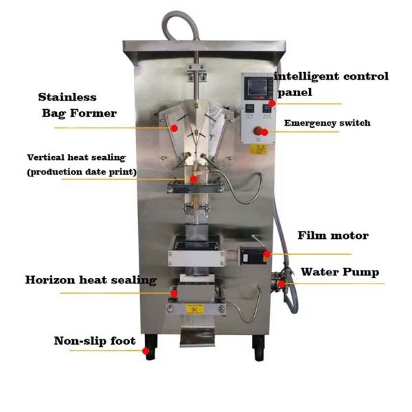 Hipac Liquid Filling Machine Fruit Beverage Juice Water Packing Machine Automatic Date Printer Vertical 500ml bag Filling