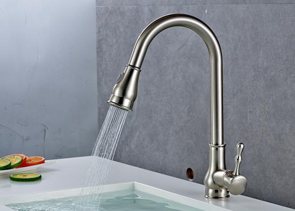 Long Reach Pull Down Sprayer Kitchen Bridge Faucets Dual Mode ROVATE