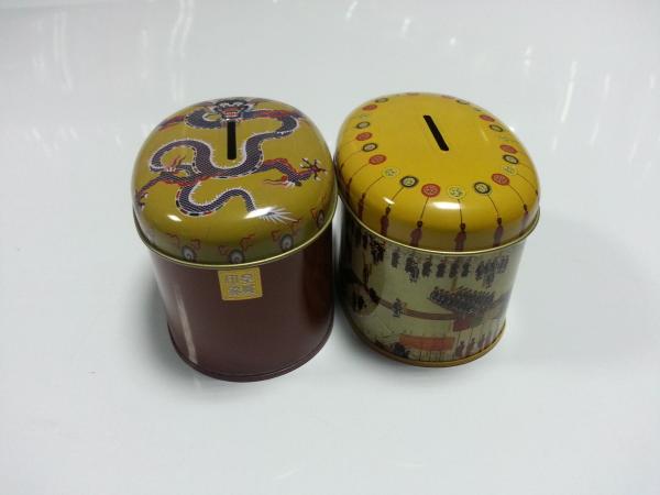 Cartoon Oblong Metal Tin Coin Box For Money Saving Painted Containers